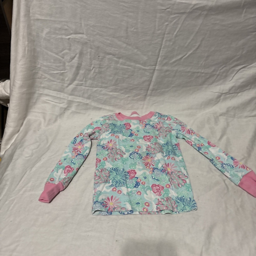 Lilly Pulitzer Sleepshirt Toddler Girls‎ 4t Blue Floral Long Sleeve Cotton Sleep